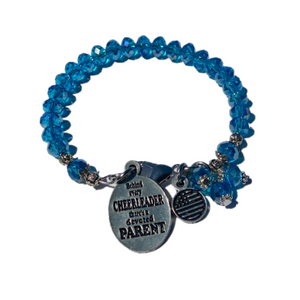 Behind Every Cheerleader There's A Devoted Parent bracelet Aqua