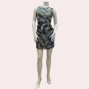 Camouflage print sleeveless dress
