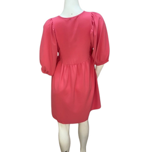 Pink balloon sleeve dress