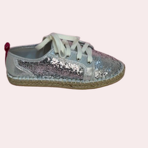 Silver glitter sneakers