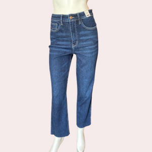 Judy Blue cropped straight leg jeans with side slit